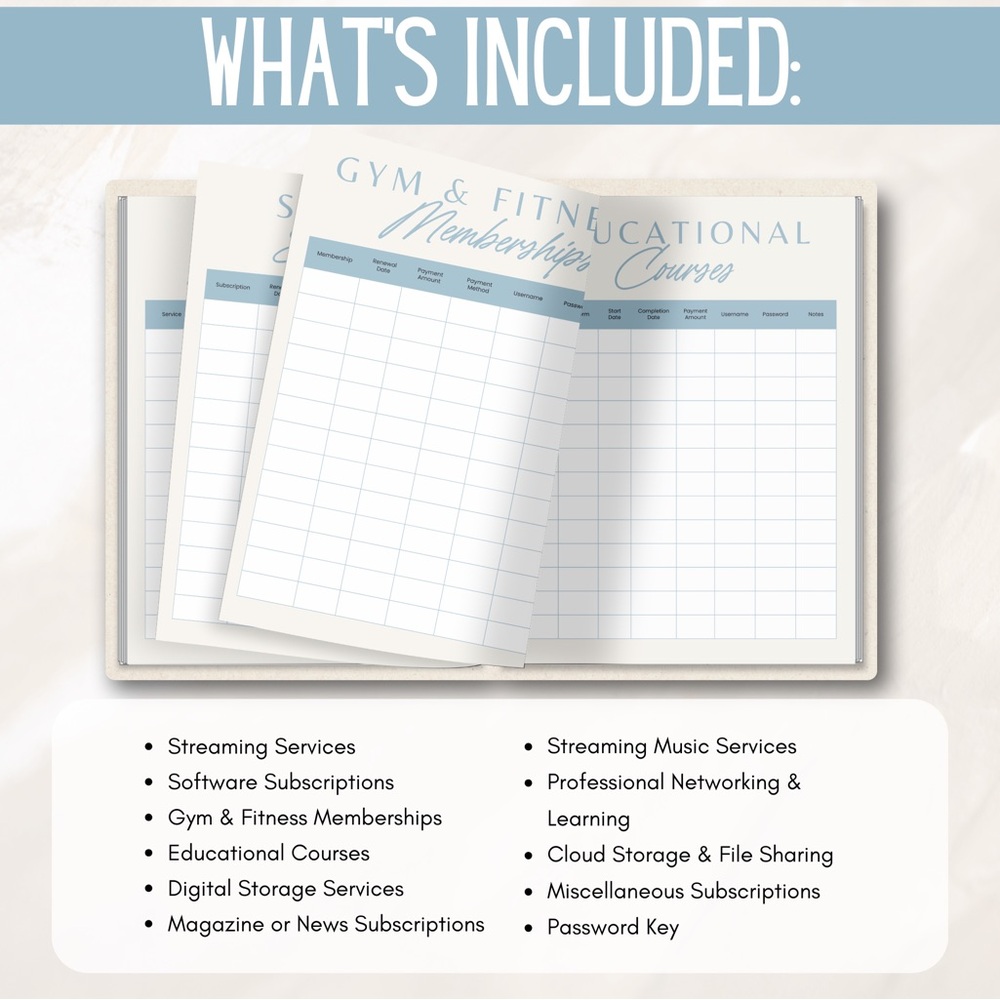 Blue Password Keeper Planner - Picture 3 of 5